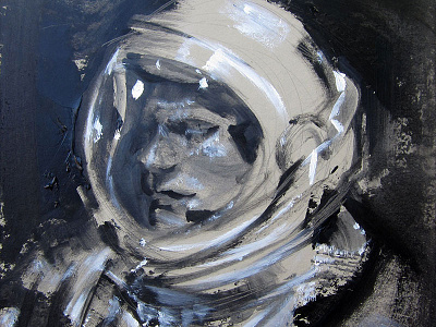 Armstrong Oil Sketch armstrong astronaut frontiers helmet nasa neil portrait space