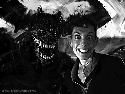Selfies bffs collage demon monster painting photo selfie