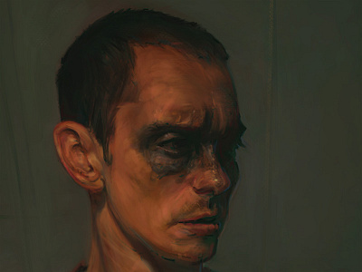 WIP: Self Portrait digital male painting photoshop portrait