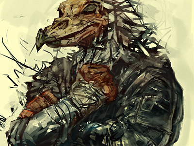 Sketch: Urban Decay bandages egyptian jacket post apocalypse vulture