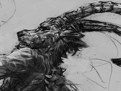 Fangs: Ibex (WIP) graphite ibex photoshop