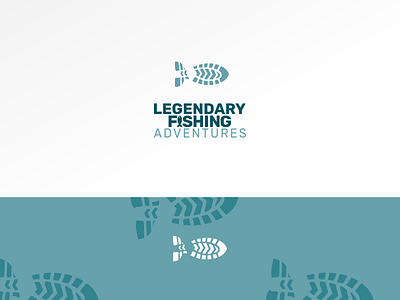 Fishing trip logo adventure boot fish fishing footsteps travel