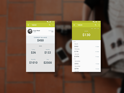 Vallett - Android App android application envato material design themeforest wip