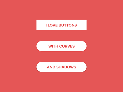 Button Love button curvy rounded shadow