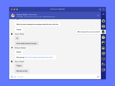 HipChat Concept Redesign - DailyUI013 chat dailyui direct hipchat message redesign sketch