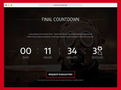 Final Countdown - Apocalyptic Timer - DailyUI014 apocalyptic countdown dailyui final timer