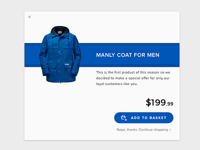 Special Offer - Daily UI 036 blue clothing cta e commerce modal pop up special offer