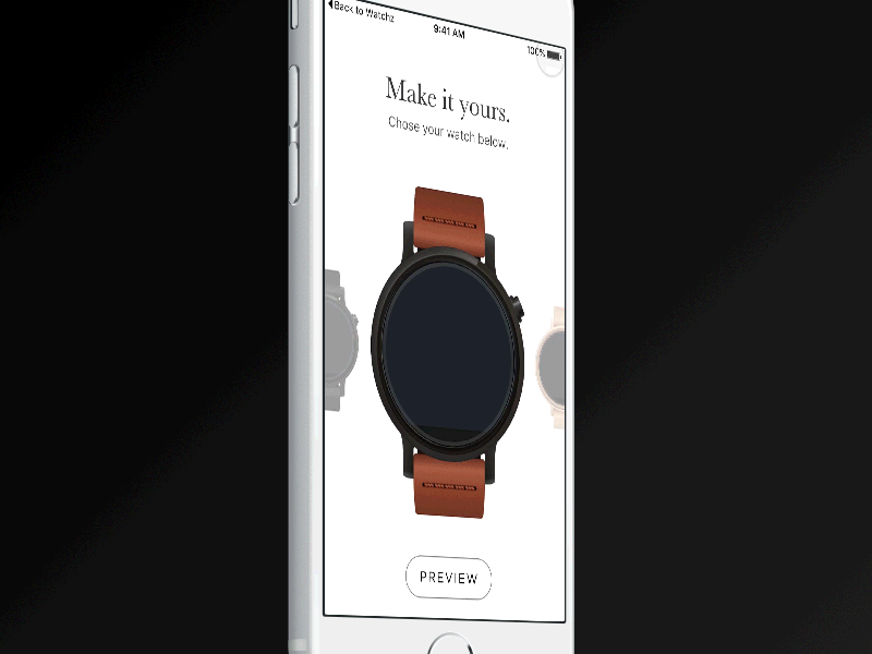 Watchz Concept App animation app concept ios iphone principle sketch smart watch