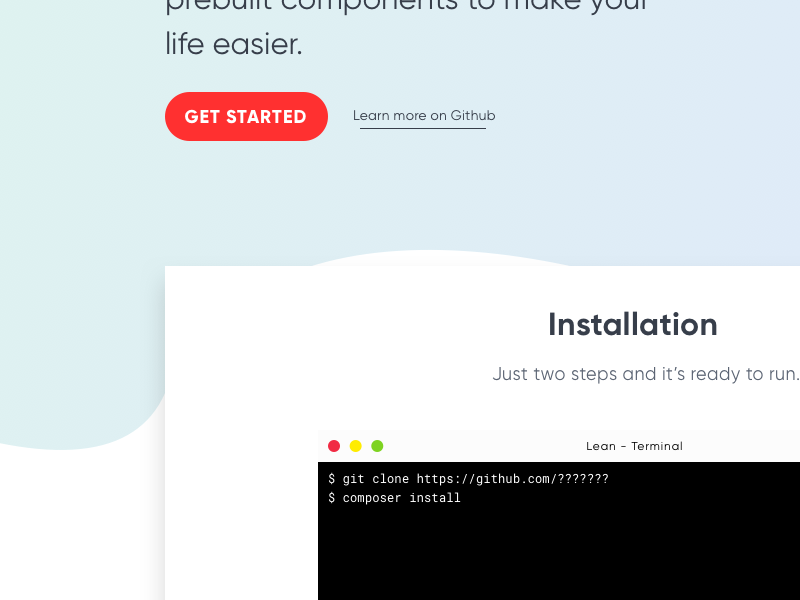 Lean Teaser pastel gradient drop shadow open source wordpress lean