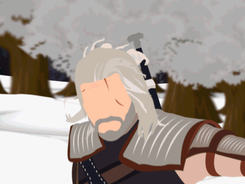 Witcher Geralt 2d 3 adobe after animation effects geralt gif illustrator witcher