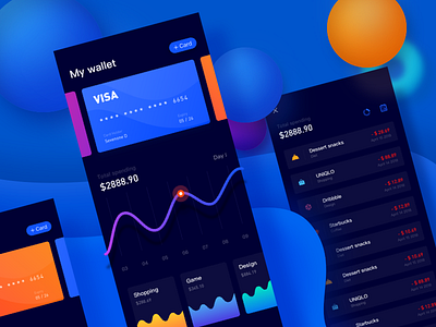 Wallet App Design bank card color design financial ui wallet