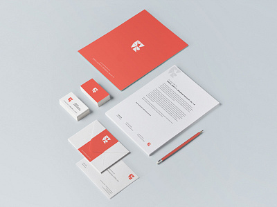 RV VR (are we, we are) branding business cards colour identity letters logo print red stationery