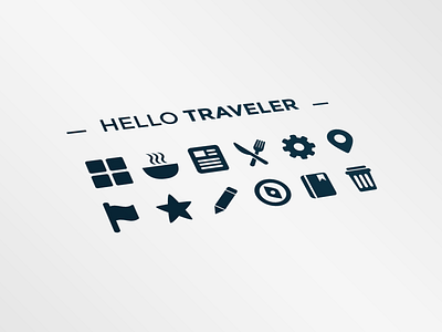 Hello Traveler icon set delete edit flat guide icon set icons map settings simple social travel