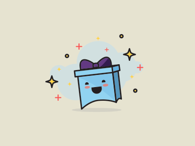 Fortuitous 01 colourful gift happy icon illustration joy present smile sparkle