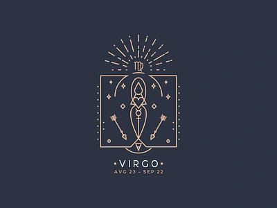 Virgo period ;) astrology emblem geometric icon icons illustration line icon outline poster sign symmetry zodiac