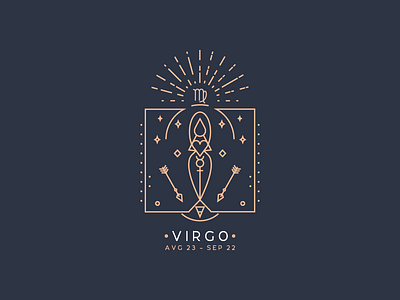 Virgo period ;) astrology emblem geometric icon icons illustration line icon outline poster sign symmetry zodiac