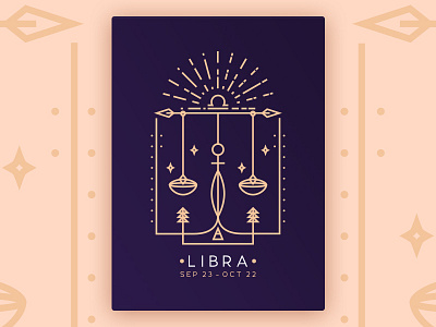 Libra astrology emblem geometric icon icons illustration line outline poster sign symmetry zodiac