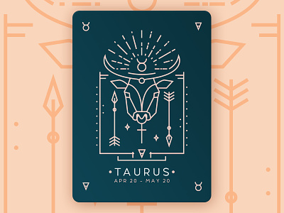 Taurus astrology emblem geometric icon icons illustration line outline poster sign symmetry zodiac