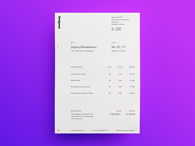 New invoice grid invoice paper payment stationary typography white