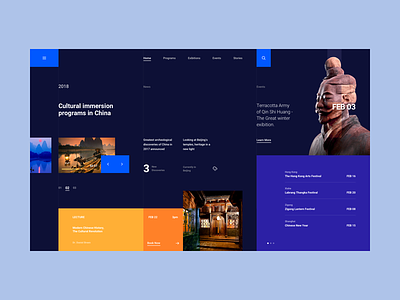 Cultural Immersion Layout app color culture grid landing page responsive type typography ui ux web website