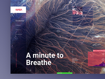 A minute to breathe app grid landing page layout nasa responsive typography ui ux vibrant web website