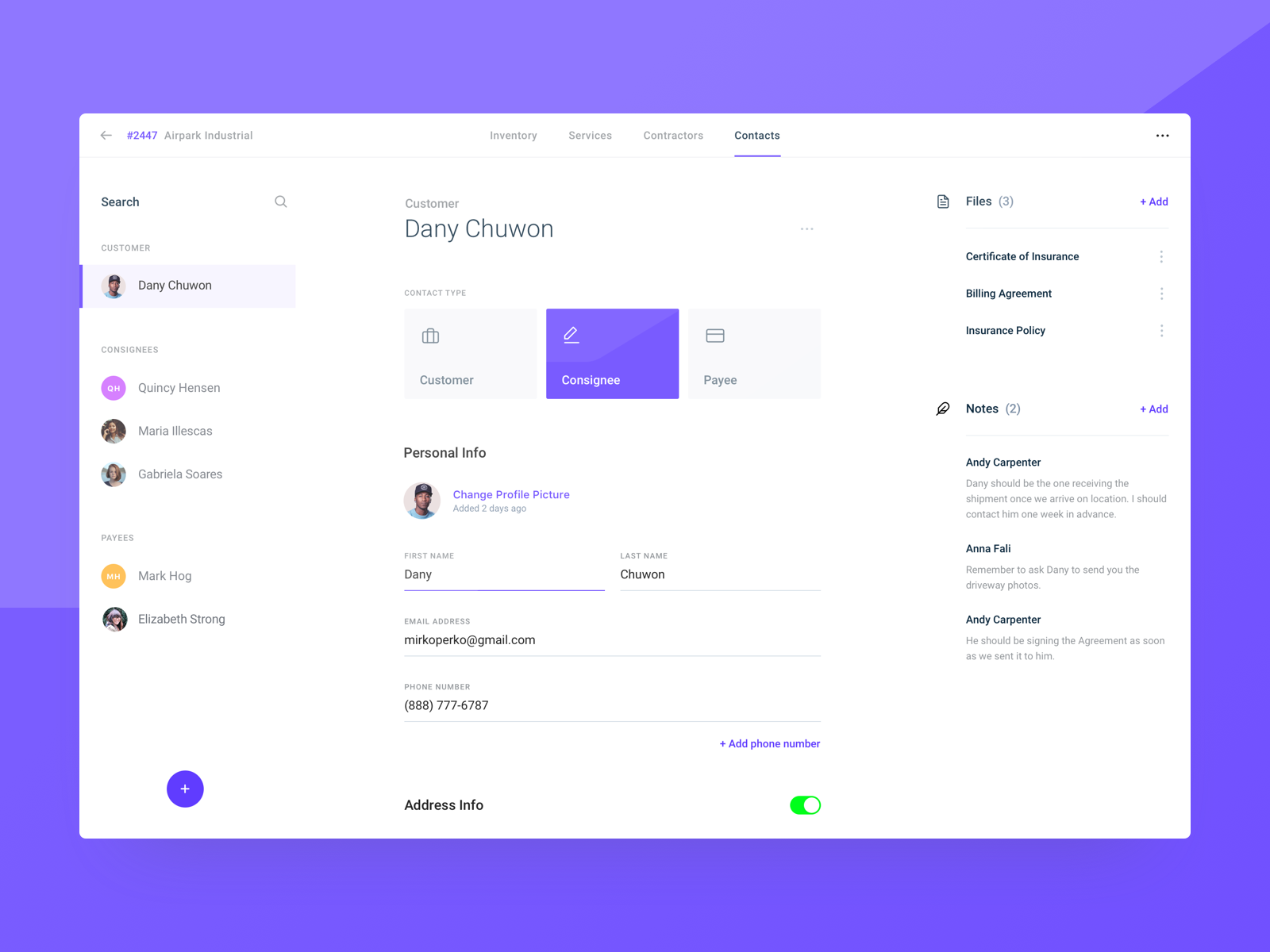 Lead - Contacts Page V2 by Bojan Joncic on Dribbble