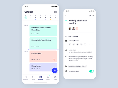 Indigo DS - Schedule app calendar clean colours design system event event app flat icon interaction interface ios mobile schedule type typography ui uikits