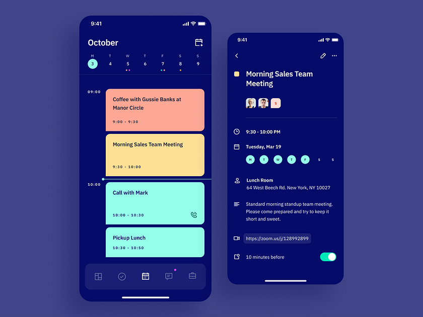 Indigo DS - Schedule Dark by Bojan Joncic on Dribbble