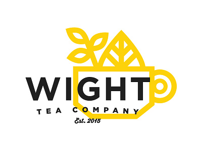 Wight Tea Company company cup leafs line illustration logo loose leaf mug tea twig