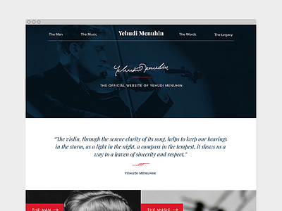 Yehudi Menuhin website classical music conductor homepage music musician responsive design violin violinist