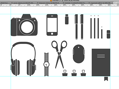 Organised Objects arranged arranged neatly desk deskspace graphic design illustration neatly organised organised neatly vector