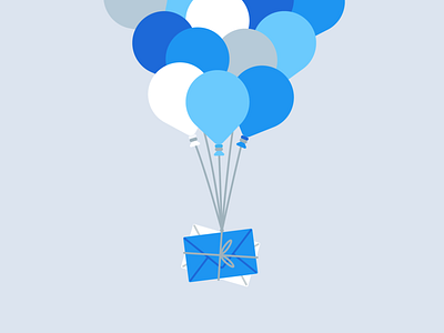 Mail Delivery baloons blue contact contact page contact us design email illustration mail minimal simple vector