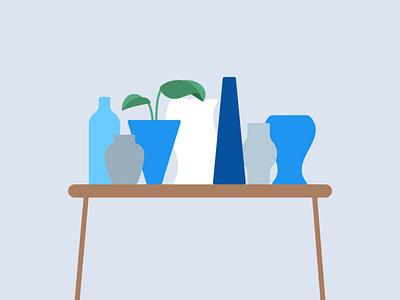 Vases blue design illustration minimal modern plant plant illustration plants simple vases vector