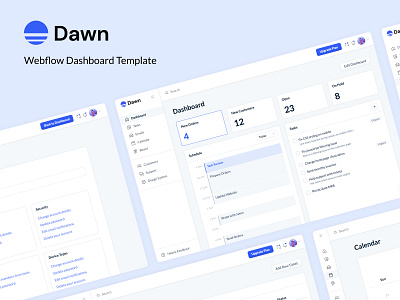 Dawn - Webflow Dashboard Template dashboard design minimal template templates ui ux webdesign webflow website