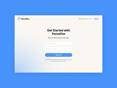 Sign Up Page | FocusFox log in minimal saas saas template saas website sign up template webflow website template