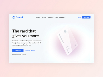 Carded Fintech Webflow Template credit finance fintech landing page template ui ux webflow website