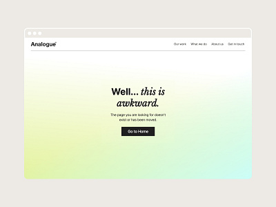 404 Page - Analogue Studio