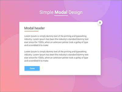 Simple Modal Design modal popup window