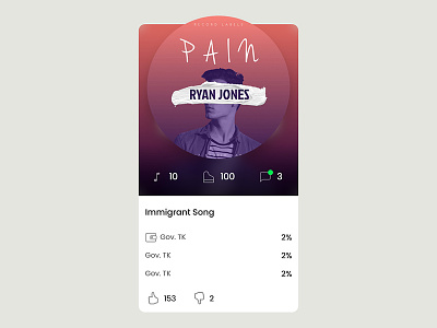 Music Cover Card (part 1) pixel perfect ui