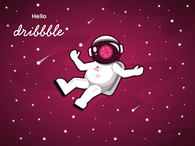 Hello dribbble astronaut design firstshot graphic design hellodribbble illustration vector