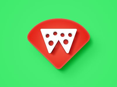 W pizza brand branding food icon logo pizza