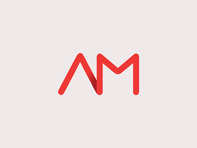 AMbita design icon logo red single line