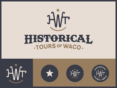 Historical Tours of Waco brand branding cattle historical icon logo logomark south texas type vector waco