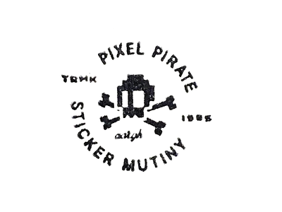 Pixel Pirate Logo 2 80s 90s game brand nintendo pixel pirate stickers logo sega genesis skelton skull snes