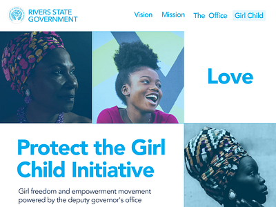 Rivers State Government Girls Child Initiative Landing Page campaign user experience user interface