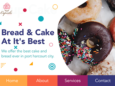 Web landing page design for Cupcake caterers