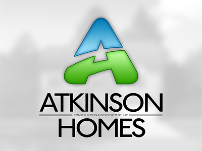 Atkinson Homes Logo blue brand design branding green identity identity design illustration logo logo design mark