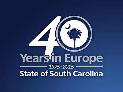 40 Years in Europe - SC Dept. of Commerce blue brand design branding identity identity design illustration logo logo design mark south carolina