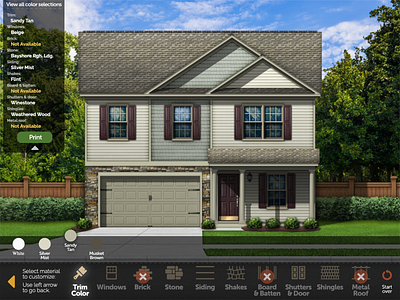 Interactive Home Designer app architecture branding color selector design home builder house illustration interactive kiosk rendering touchscreen ui