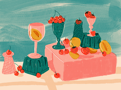 Still Life brush colors composition design dribbble editorial illustration foodillustration fruitillustration fruits illustration procreate summer texture